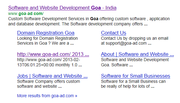 Goa Website Developers in Google
